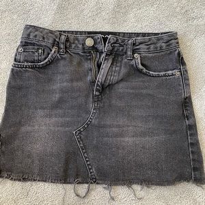 Black denim skirt